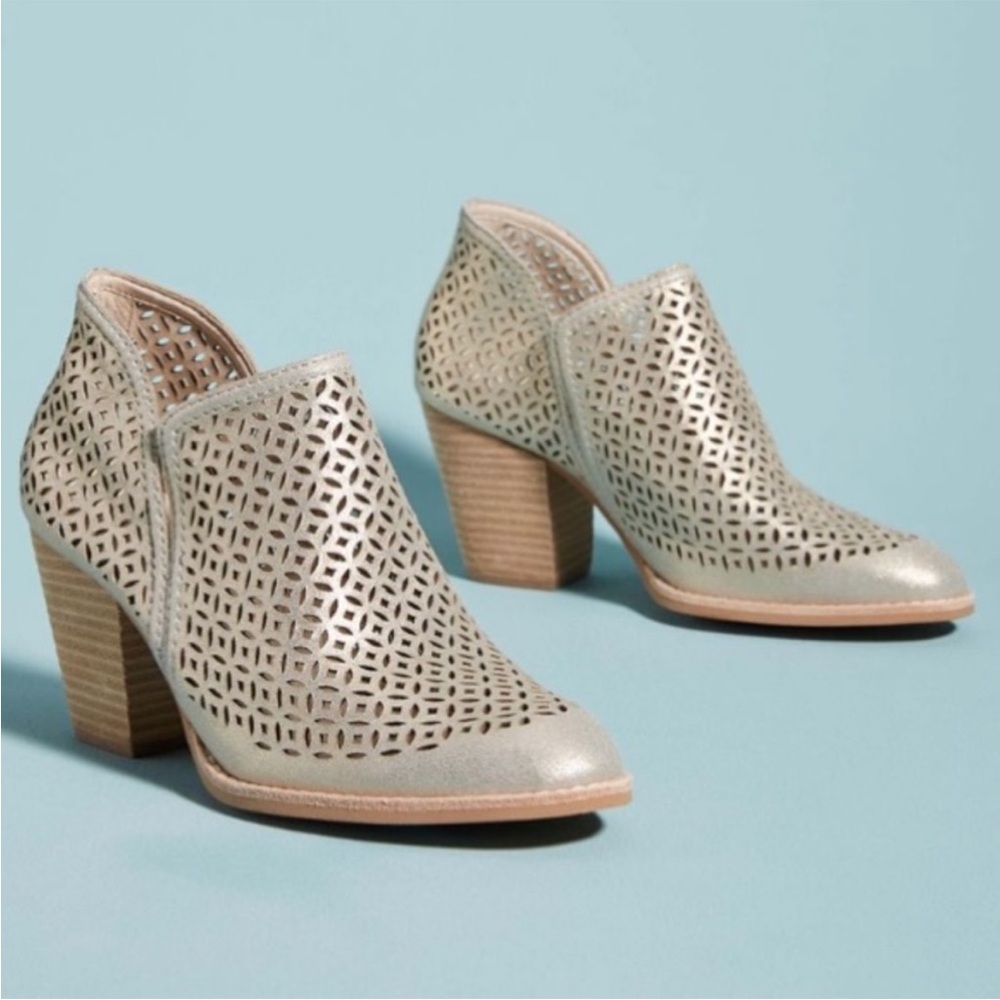 Jeffrey Campbell Sage Laser-Cut Leather Ankle Booties